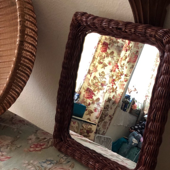 Wall Decor Vintage Wicker Mirror Poshmark